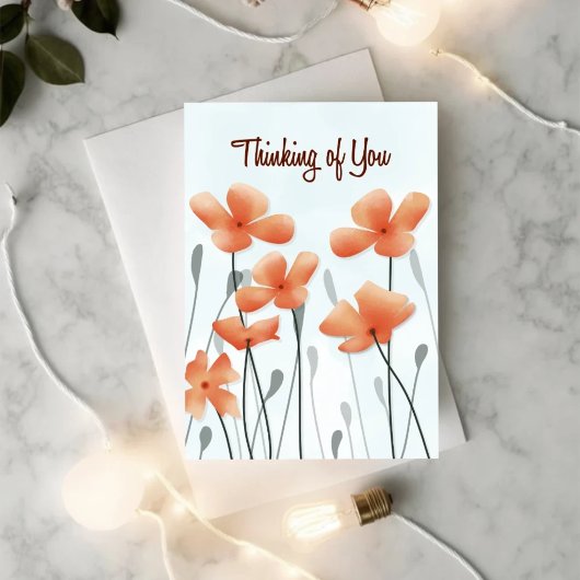 Carte Thinking of You Poppy Get Well Card