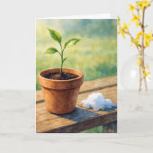 Carte Thinking of You Potted Plant With Snow Pile (Fleur jaune)