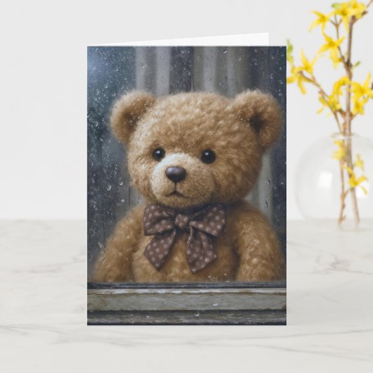 Carte Thinking of You Teddy Bear (Fleur jaune)