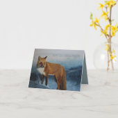 Carte Thinking Of You - Winter Fox (Fleur jaune)