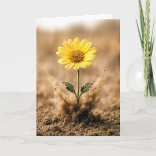 Carte Thinking of You Yellow Daisy In Dirt (Devant)