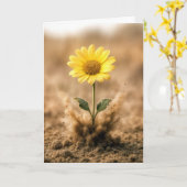 Carte Thinking of You Yellow Daisy In Dirt (Fleur jaune)