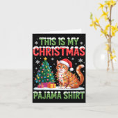 Carte This Is My Christmas Pajama Shirt Cat Lovers Holid (Fleur jaune)