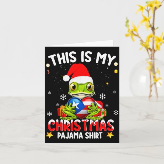 Carte This Is My Christmas Pajama Shirt Fun Puerto Rico (Fleur jaune)