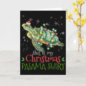 Carte This Is My Christmas Pajama Shirt Sea Turtle Chris (Fleur jaune)