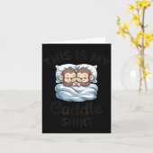 Carte This Is My Cuddle Shirt Cute Monkey Couple  (Fleur jaune)
