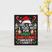 Carte This Is My It's Too Hot For Ugly Christmas Sweater (Fleur jaune)