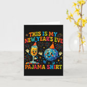 Carte This Is My New Year’s Eve Pajama Funny Retro Gift (Fleur jaune)