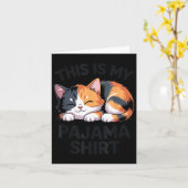 Carte This Is My Pajama Funny Calico Cat  (Fleur jaune)