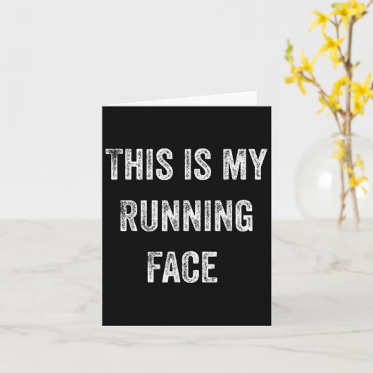 Carte This Is My Running Face Funny Running (Fleur jaune)