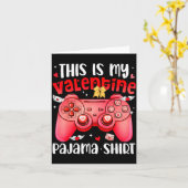 Carte This Is My Valentine Pajama Video Games Gamer Boy  (Fleur jaune)