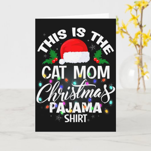Carte This Is The Cat Mom Christmas Pajama Shirt Men Wom (Fleur jaune)