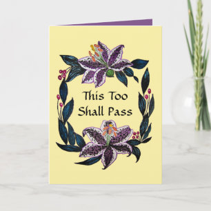 Carte "This Too Shop Pass" Aquarelle Lily Wreath