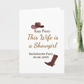 Carte This Wife is a showgirl bachelorette party name da