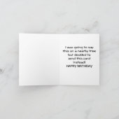 CARTE **THOUGHTFUL WOODPECKER DIT HEUREUX ANNIVERSAIRE** (Intérieur)