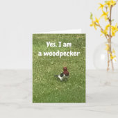 CARTE **THOUGHTFUL WOODPECKER DIT HEUREUX ANNIVERSAIRE** (Fleur jaune)