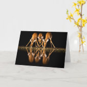 Carte Three Impala Drink Together at Night (Fleur jaune)