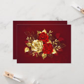 Carte Three Jewelry Roses (Devant/Arrière en situation)