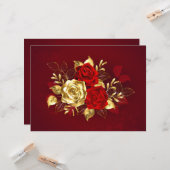 Carte Three Jewelry Roses (Devant/Arrière en situation)