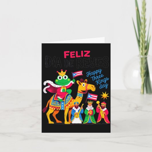 Carte Three Kings Day Puerto Rican &amp; Coqui Frog Bori (Devant)