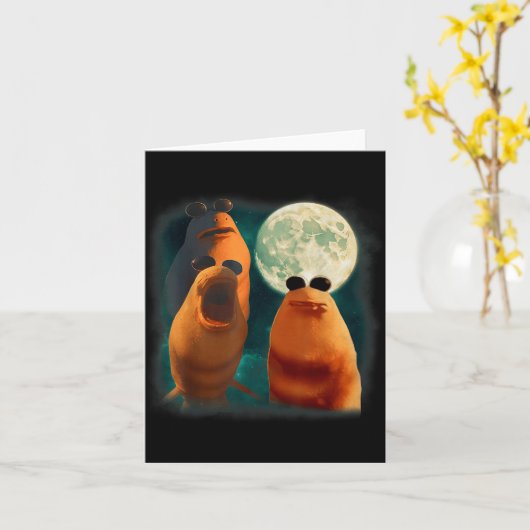 Carte Three Marcus The Worm Howl At Moon Funny Marcus Me (Fleur jaune)