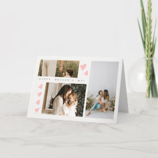 Carte Three Photo Happy Mothers Day Greeting Card