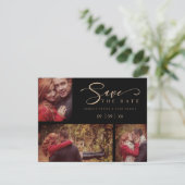 Carte Three Photos Collage Minimalist Modern Wedding (Debout devant)