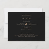 Carte Three Photos Collage Minimalist Modern Wedding (Dos)