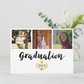 Carte Three photos High School Graduation Announcement (Debout devant)
