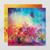 CARTE THUMBELINA, PANIER À FLEURS ET BOUTEILLE (Devant / Derrière)