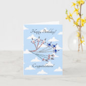 Carte Thunderbirds - Customable - Birthday - Blue Sky (Fleur jaune)