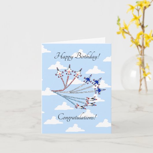 Carte Thunderbirds - Customable - Birthday - Blue Sky (Fleur jaune)