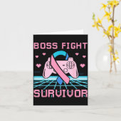 Carte Thyroid Cancer Awareness Boss Fight Survivor Gamer (Fleur jaune)