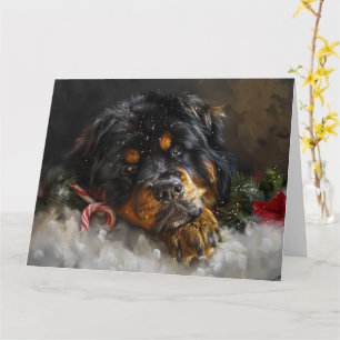Carte Tibétain Mastiff Chien Fête de Noël