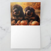 Carte Tibétain Mastiff Chiot Automne Citrouille délice (Intérieur)