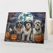 Carte Tibetan Terrier Halloween Effrayant (Devant)