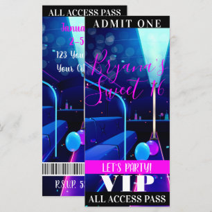 Carte Ticket d'accès tout compris VIP pour bus de fête S