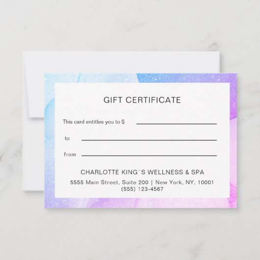 Carte Ticket de cadeau moderne Glitzer (Dos)