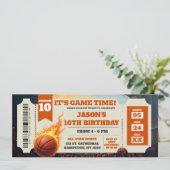 Carte Ticket de jeu de dunk de basket-ball de feu d'anni (Debout devant)