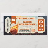 Carte Ticket de jeu de dunk de basket-ball de feu d'anni (Devant)