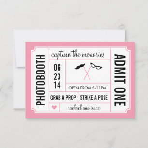 Carte Ticket pour accessoires de photomaton Moustache et