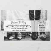 Carte Ticket pour la fête des mariés Jack et Jill (Devant / Derrière)