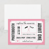 Carte Ticket pour Photobooth avec Moustache et Lunettes (Devant / Derrière)