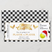 Carte Ticket Tennis de Noël, Bon cadeau Surprise (Devant / Derrière)