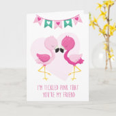 Carte Tickled Pink Vous êtes mon ami Flamant rose Valent (Fleur jaune)