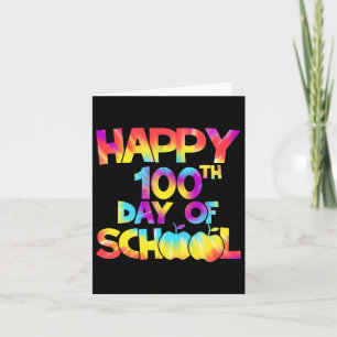 Carte Tie Dye 100 Jours De L'École 100E Jour De Thé De L