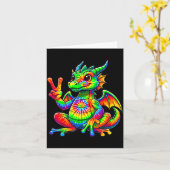 Carte Tie-dye Dragon Peace Sign Hipe  (Fleur jaune)