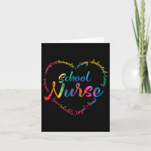Carte Tie Dye École Infirmière Coeur Mot Infirmière jour