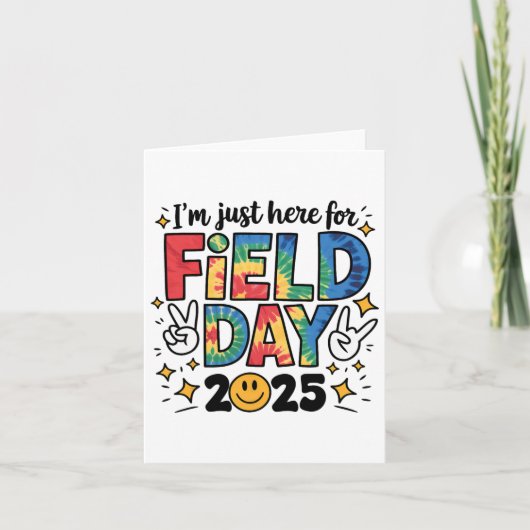 Carte Tie Dye Juste Ici Pour Le Jour Du Terrain 2025 Le  (Devant)