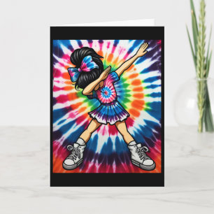 Carte Tie Dye Mignonne Dabbing Cheerleader Danse Cheerle